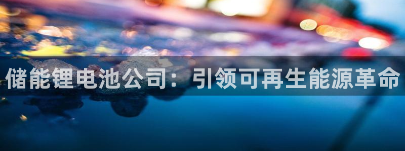 ag尊龙凯时俱乐部：储能锂电池公司：引领可再生能源革命